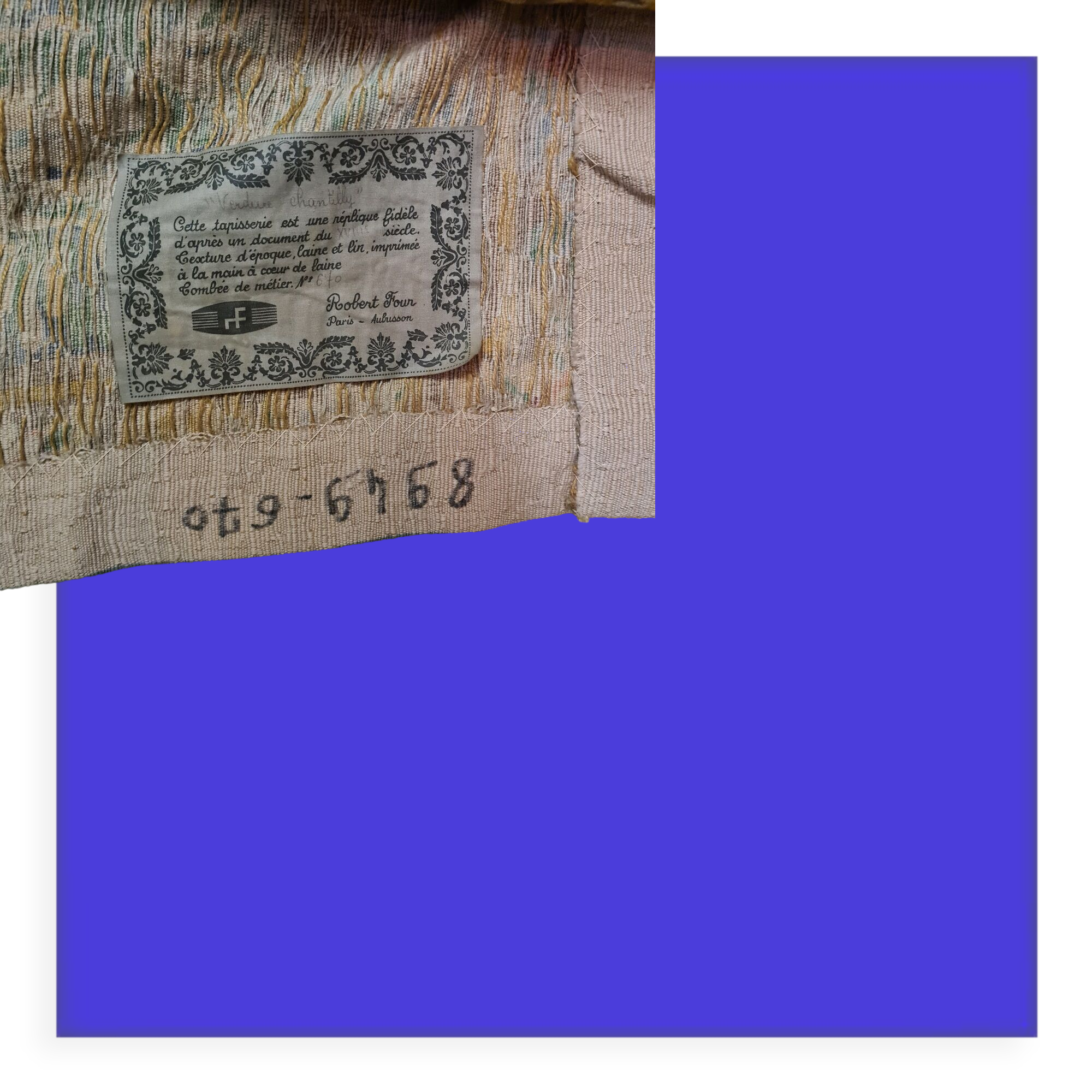 Vintage French Aubusson Tapestry from Robert Four dated 1977