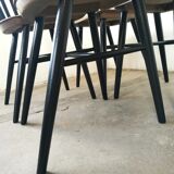 Set of 4 Scandinavian chairs with two-tone bars