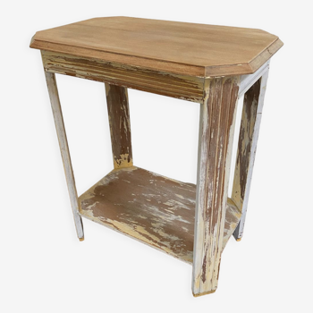 Side table in old patinated solid wood