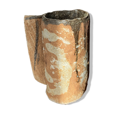 Vase en grès de Claude Gaget, grès de la Borne, années 70