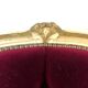 Louis XV armchair in gilded wood and garnet red velvet