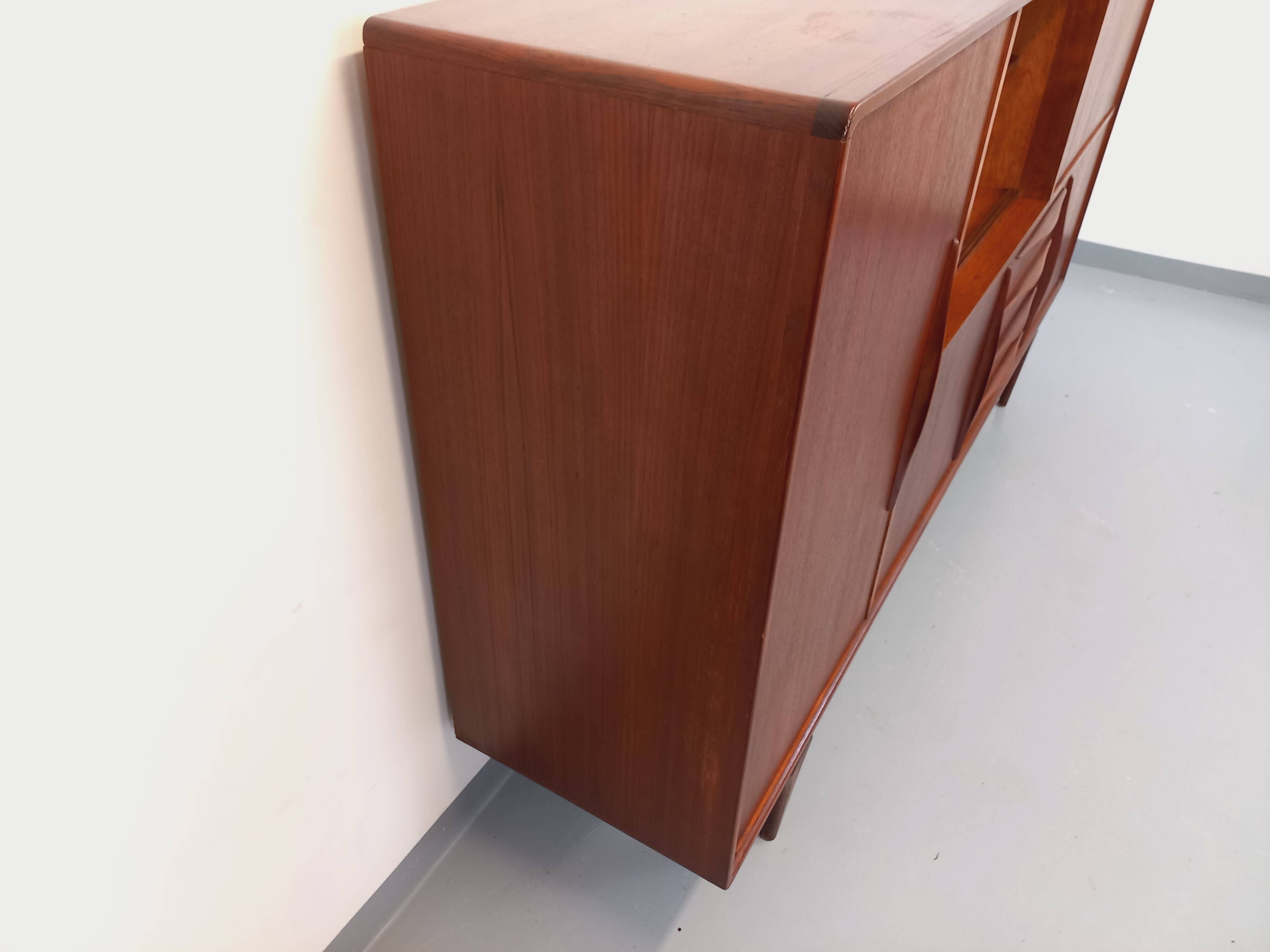 Vintage Scandinavian high sideboard in teak from the 50s and 60s