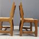 Vintage oak and wicker dining chairs, 1960s