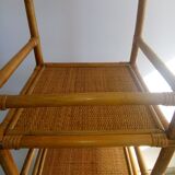 Rattan and bamboo shelf