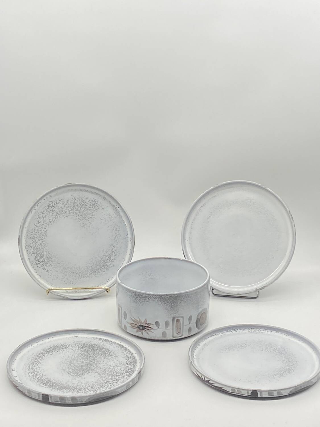 Vintage Niderviller Graminées earthenware plate/salad bowl service