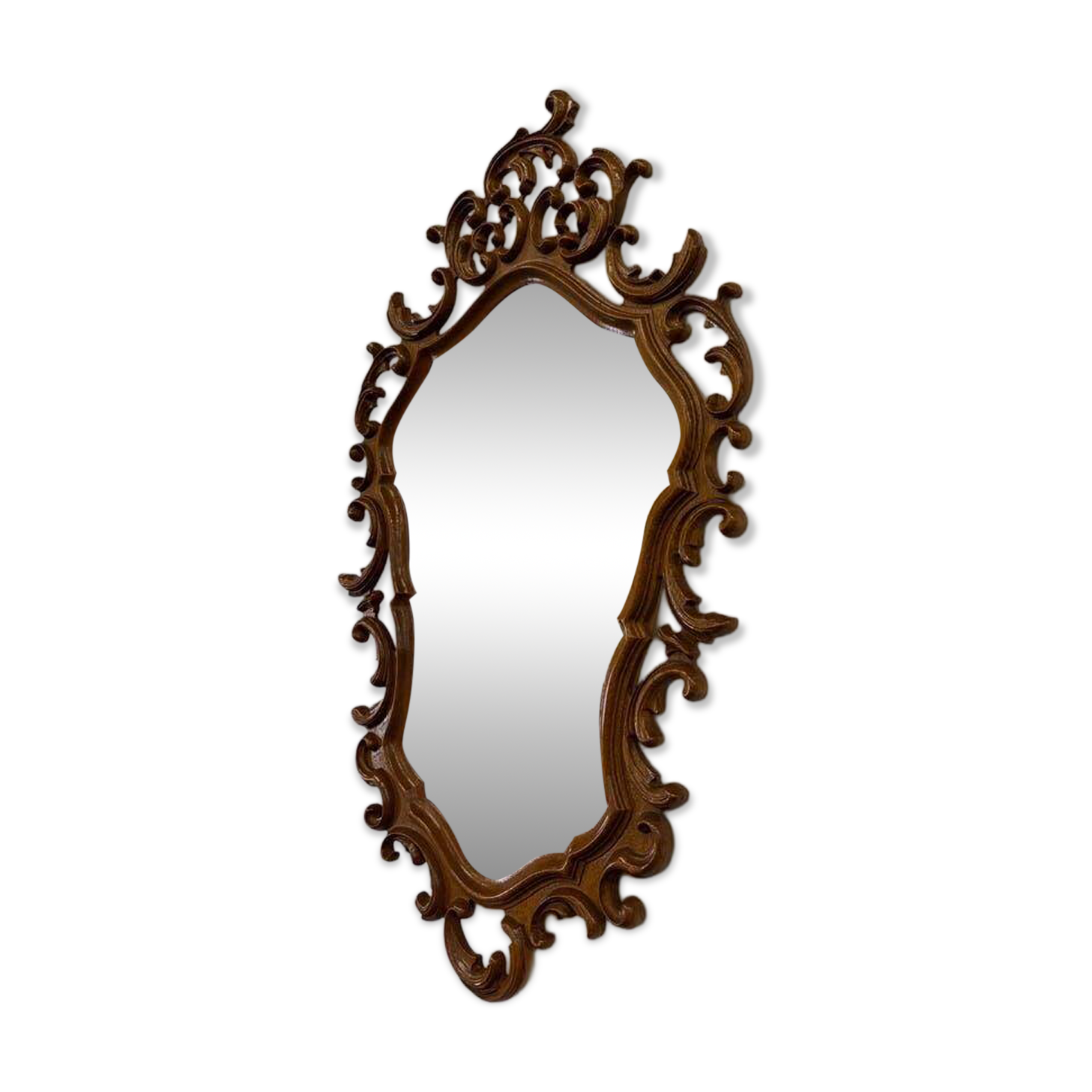 Miroir mural vintage style baroque / rococo avec cadre en bois