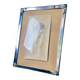 Art deco silver colored  metal frame  20.5  cm x 15.5 cm convex glass