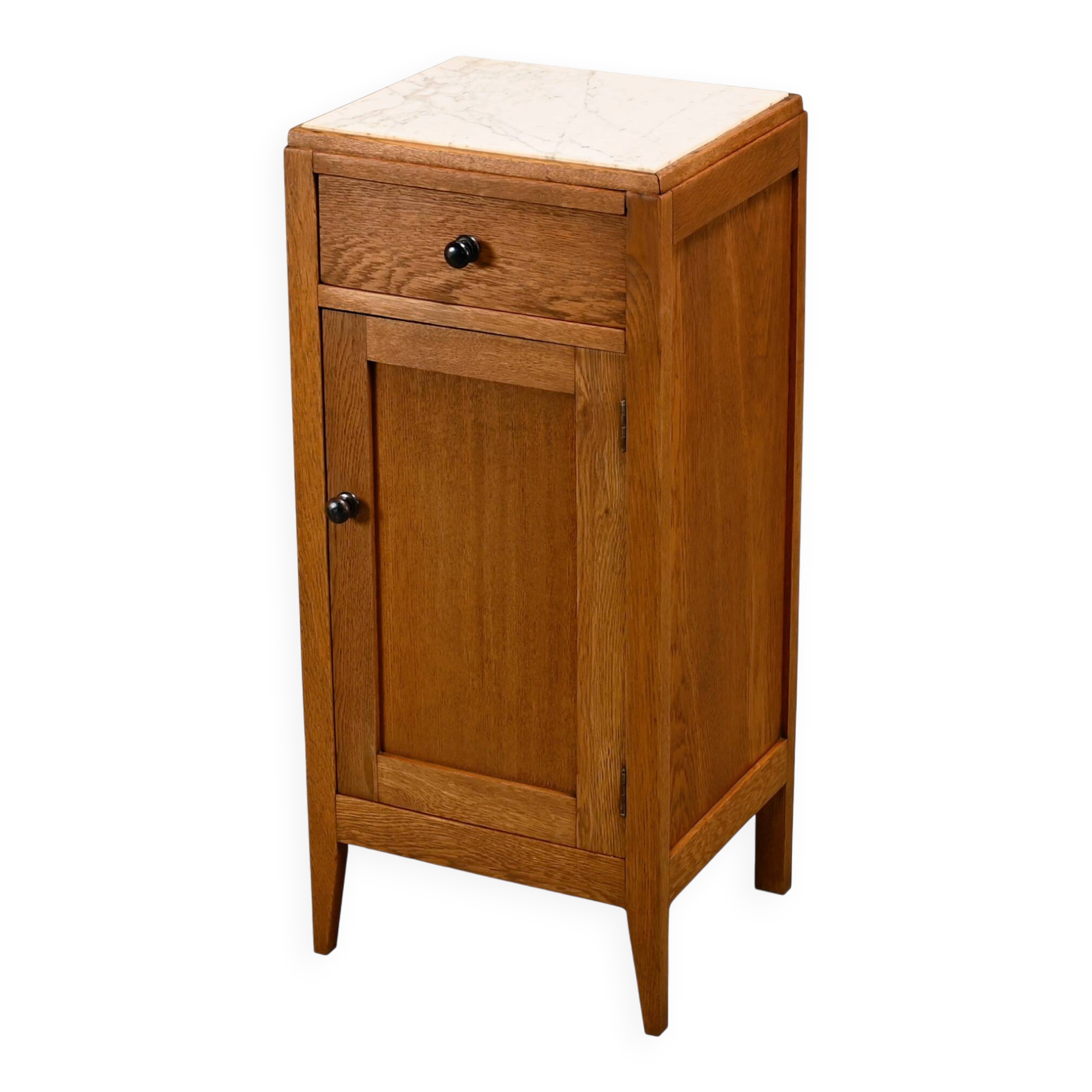 Art Deco Nightstand or Bedside table Oak and Marble, Dutch, 1930s