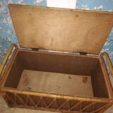 Vintage rattan trunk