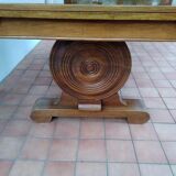 Table year 40 in solid oak in the manner of Victor Courtray