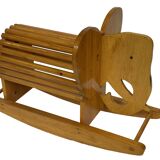 Design suédois vintage Éléphant à bascule en bois Design des années 80