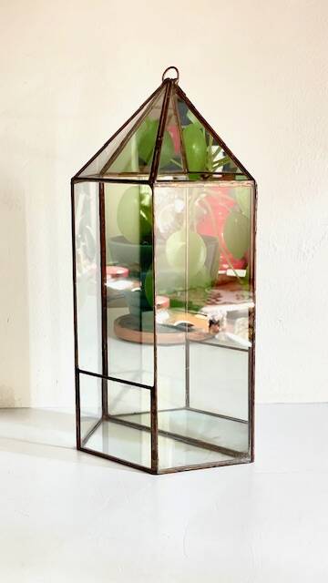 Vide poche mural miroir et laiton vintage