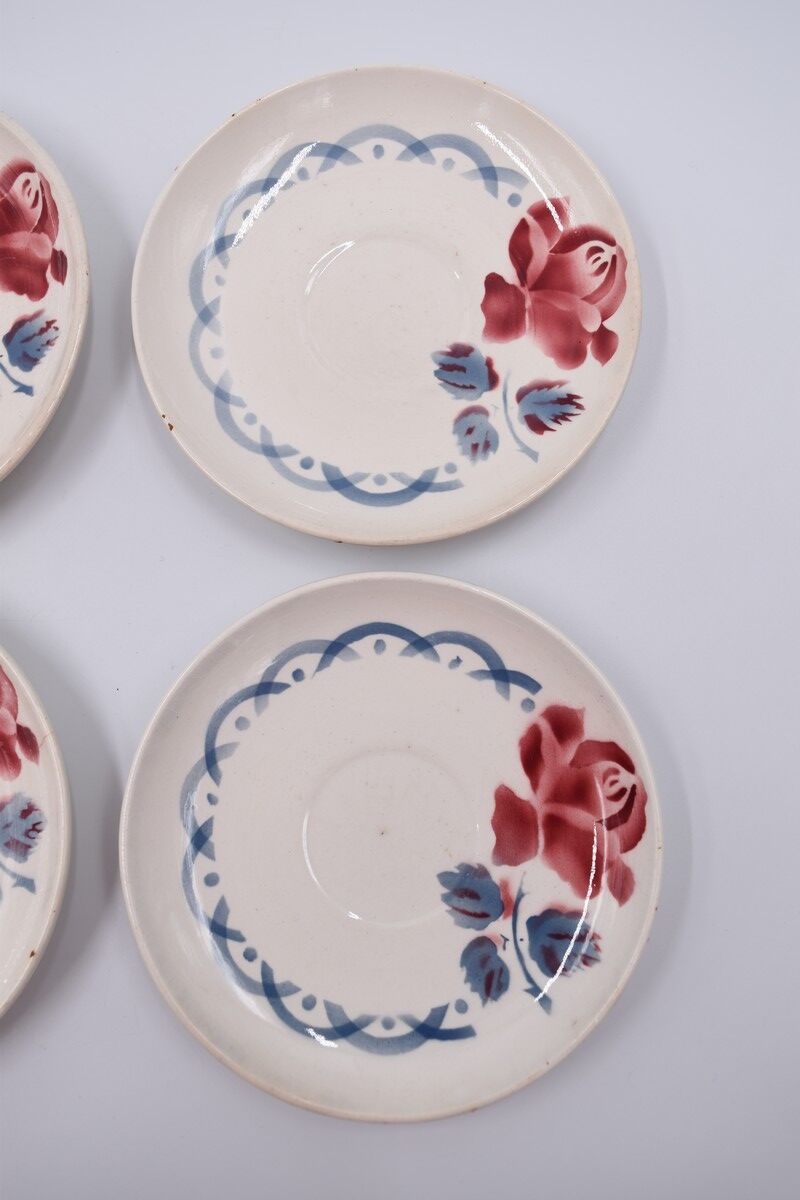 6 cups and under coffee cups Digoin Sarreguemines décor Cannes