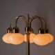 Vintage brass floor lamp with five opaline glass shades, mid-century, Czechoslovakia, 165 × 60 × 30 cm