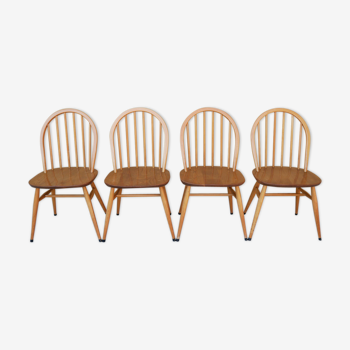 Set of 4 chairs 'Windsor' by L. Ercolani for Ercol editions