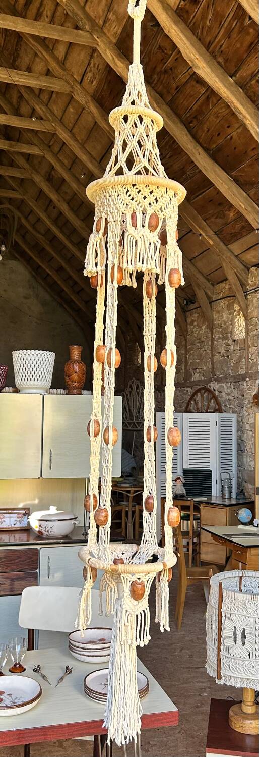 Large 70s Macrame Plant Hanger XL