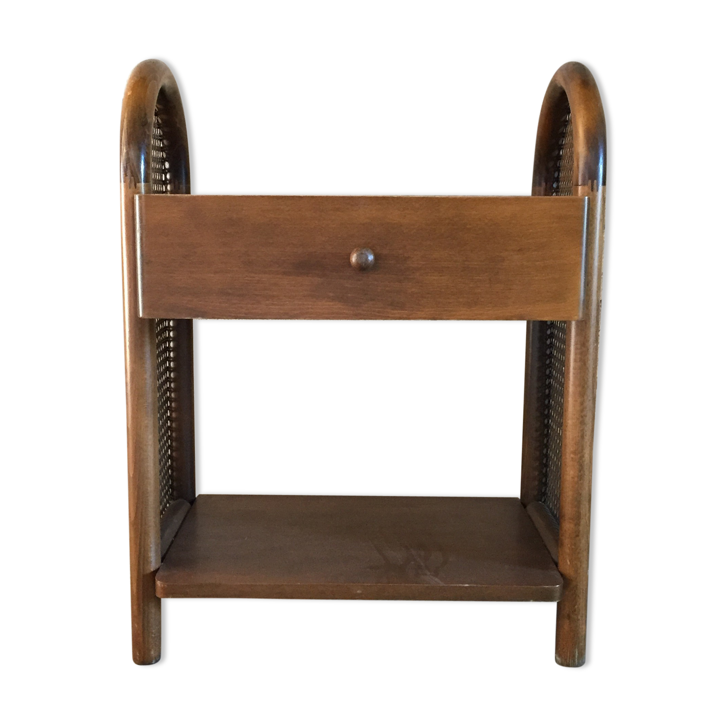 Bedside wood and caning 1970