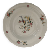 Assiette creuse porcelaine Sarguemines oiseau