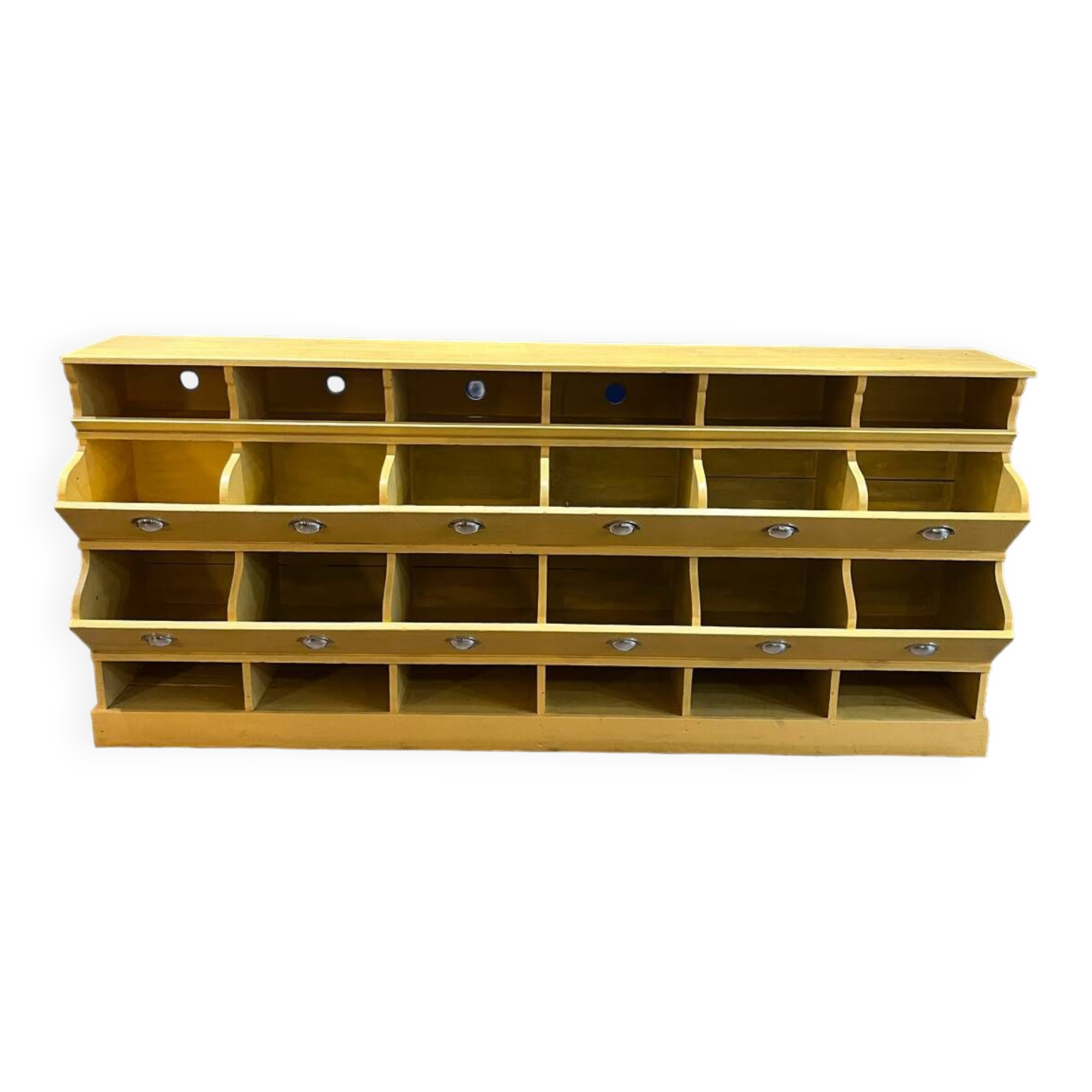 Painted seed merchant's shop furniture