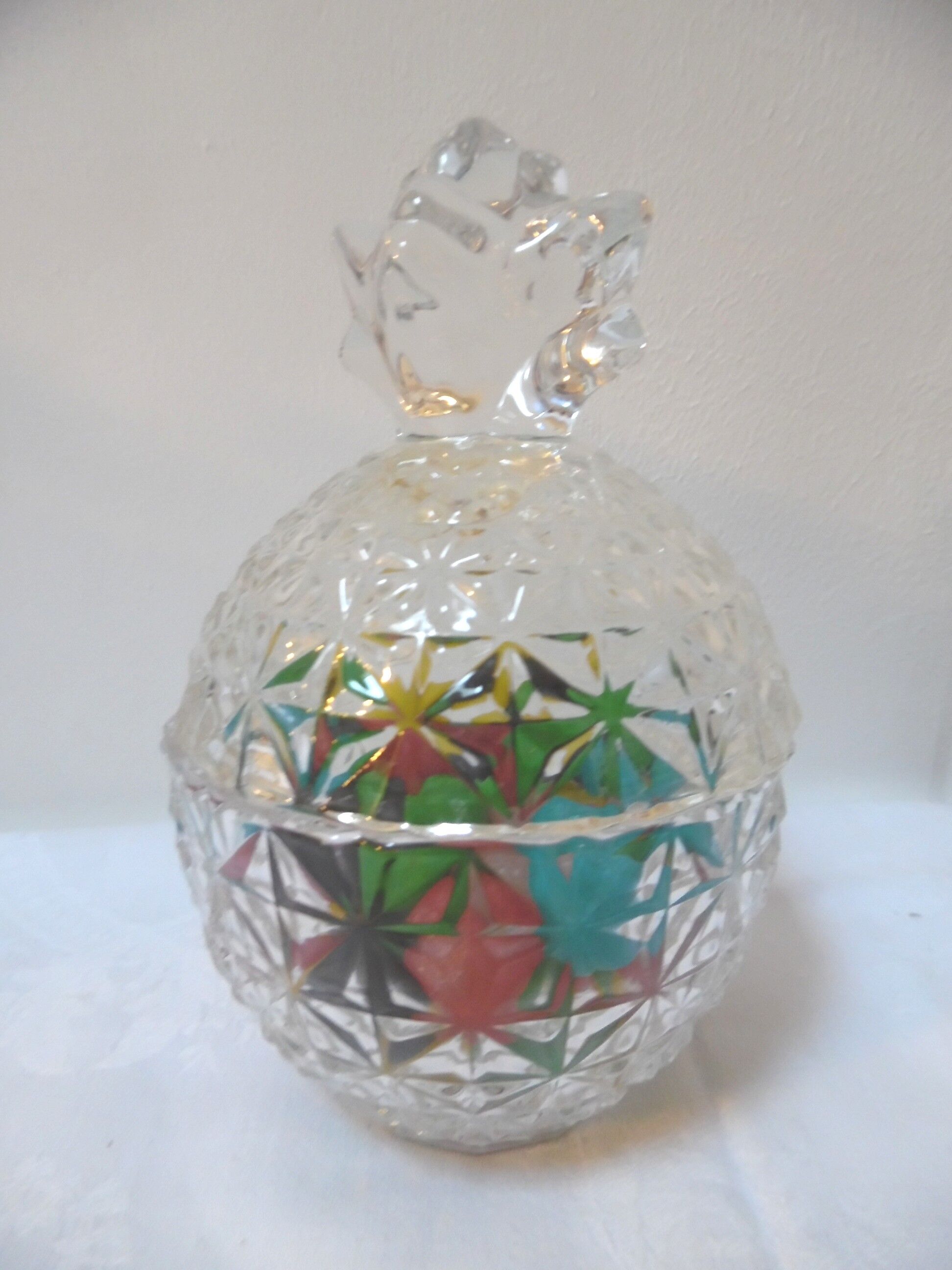 Bonbonniere in glass pineapple cut crystal