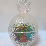 Bonbonnière ananas en verre taillé cristal