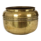 Large French Brass Repoussé Cache-pot / Planter, 25 cm