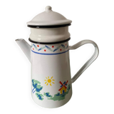 Enameled metal coffee maker “Pays sage” by Geneviève Lethu 1996