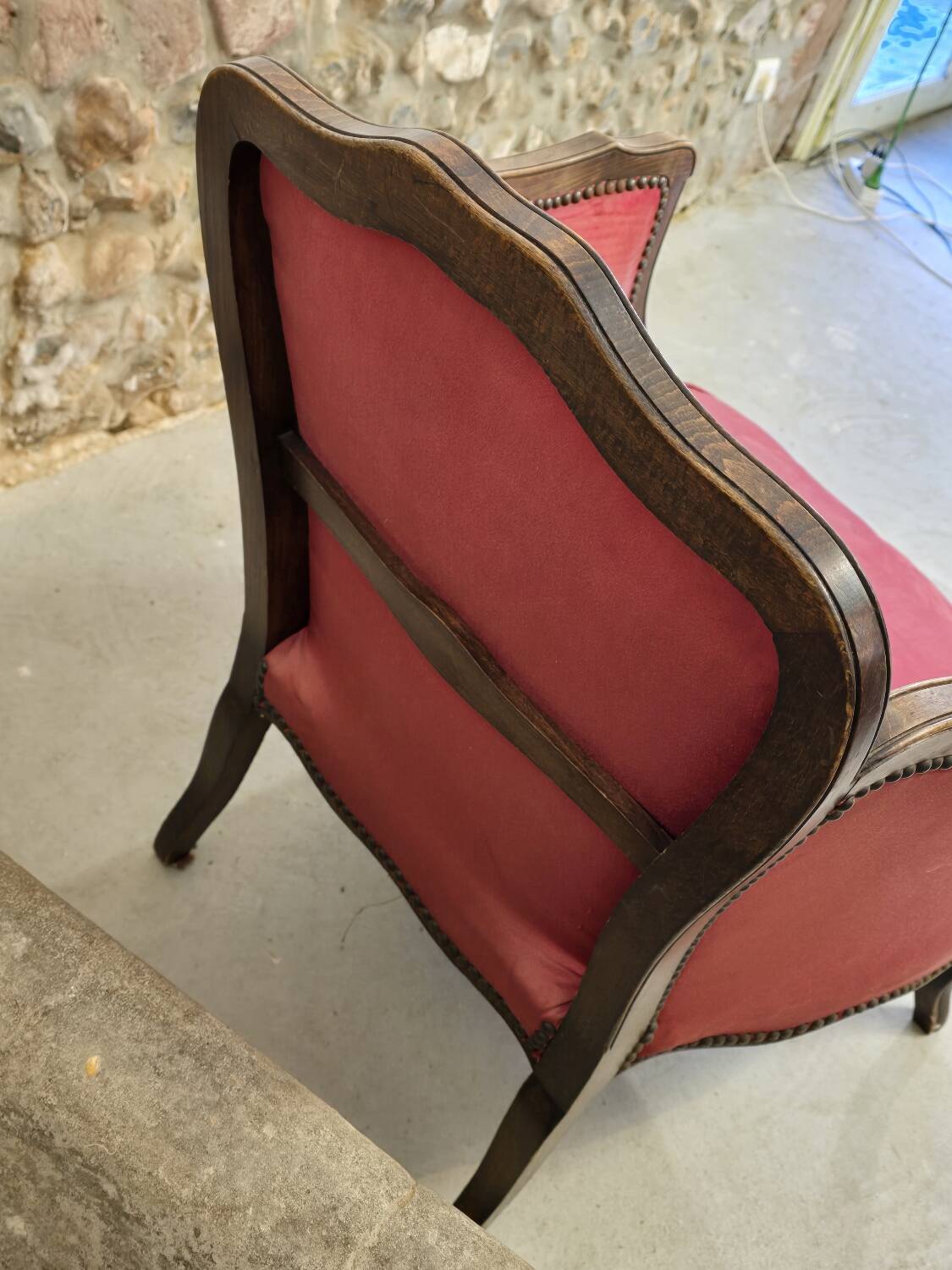 Pair of Louis XV style bergere chairs