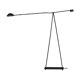 Floor lamp made from black painted metal with balancing arm