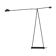 Floor lamp made from black painted metal with balancing arm