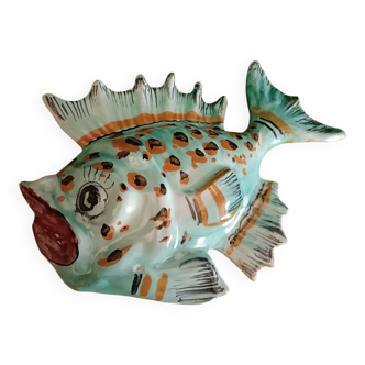 Wall-mounted ceramic fish in the Vallauris style