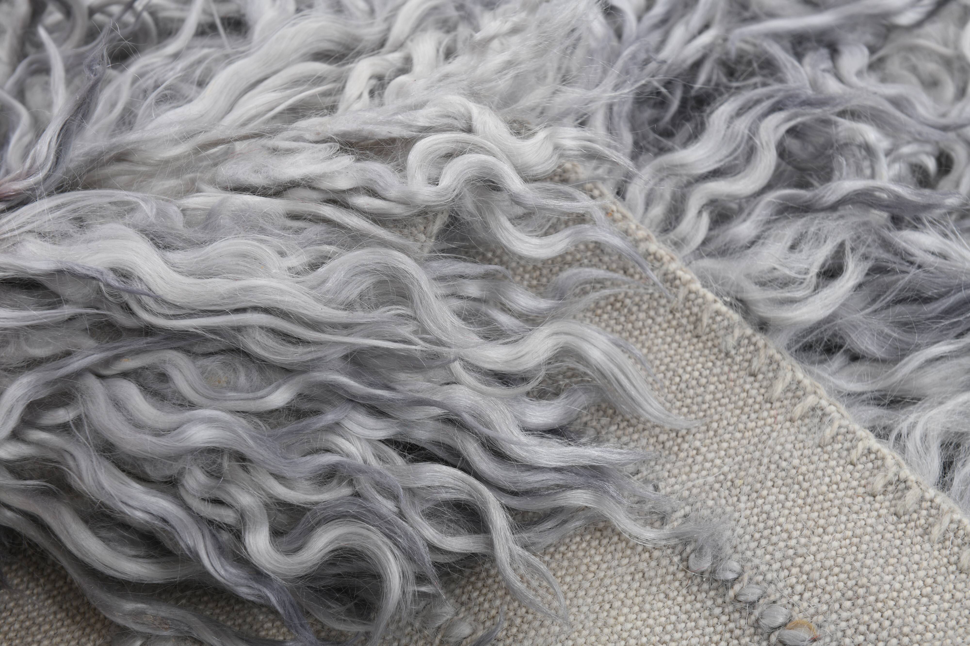 8x10 wool handmade gray kilim rug 253x300cm