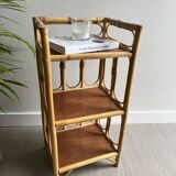 Vintage rattan bedside shelf