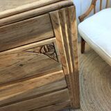 Art Deco chest of drawers in oak and porcelain