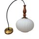 Vintage Scandinavian pendant light in white pleated opaline