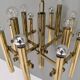 Italian brass chandelier 12 spot pendant lamp by Gaetano Sciolari, 1970s