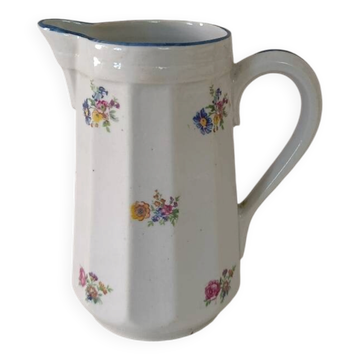 Pot à lait en faïence motifs petites fleurs