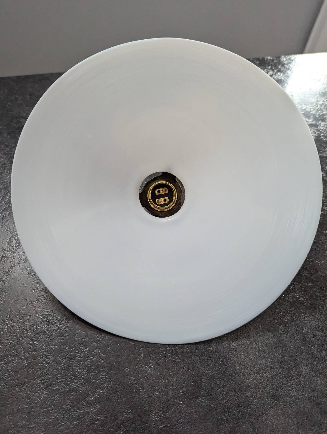 Suspension, Art Deco portable lamp in smooth opaline