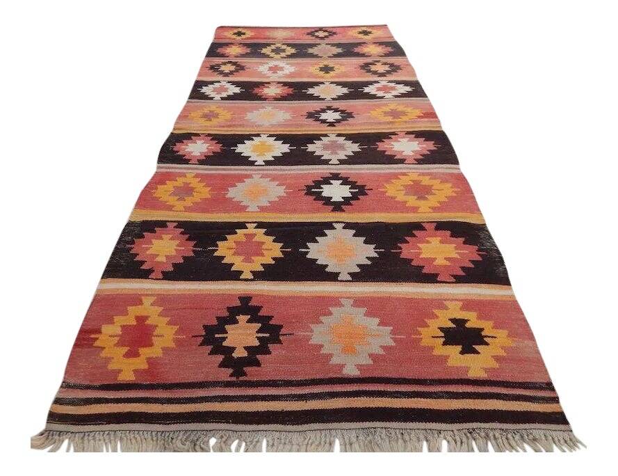 Vintage Turkish hallway rug 128x285 cm