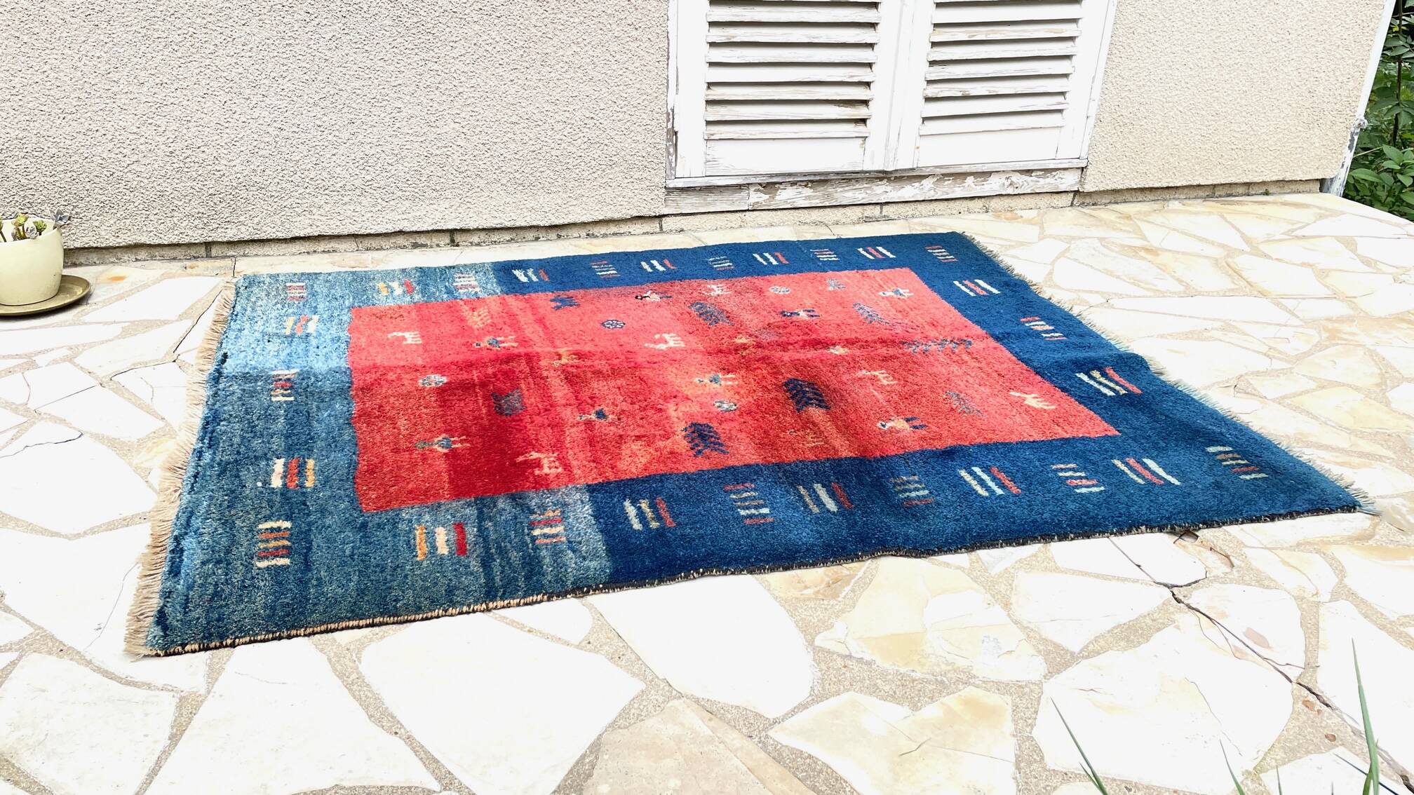Thick gabbeh rug 100% wool - 144x195 cm