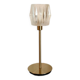 Lampe à poser avec un globe ancien style art déco et un pied doré
