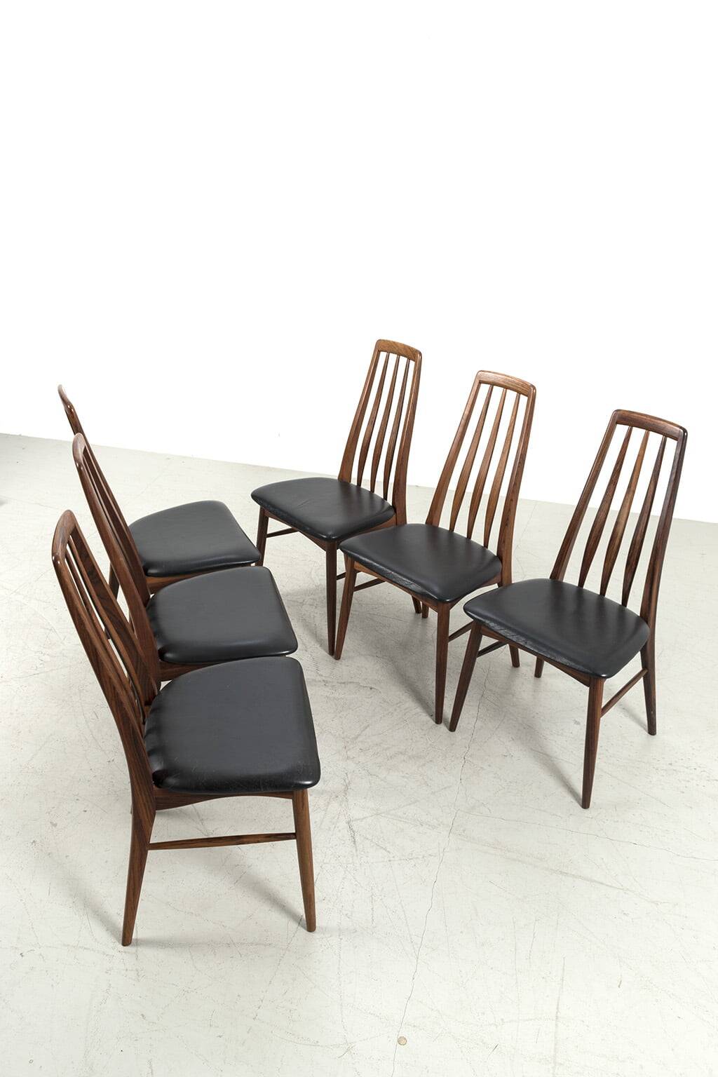 Set of 6 'Eva' chairs by Niels Koefoed