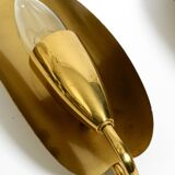 Two magical original Mid Century Modern bag brass wall lamps