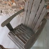 Fauteuil Adirondack ancien avec repose-pieds
