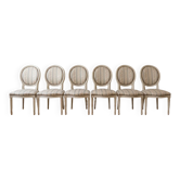 Chaise salle à manger classique blanche en bois