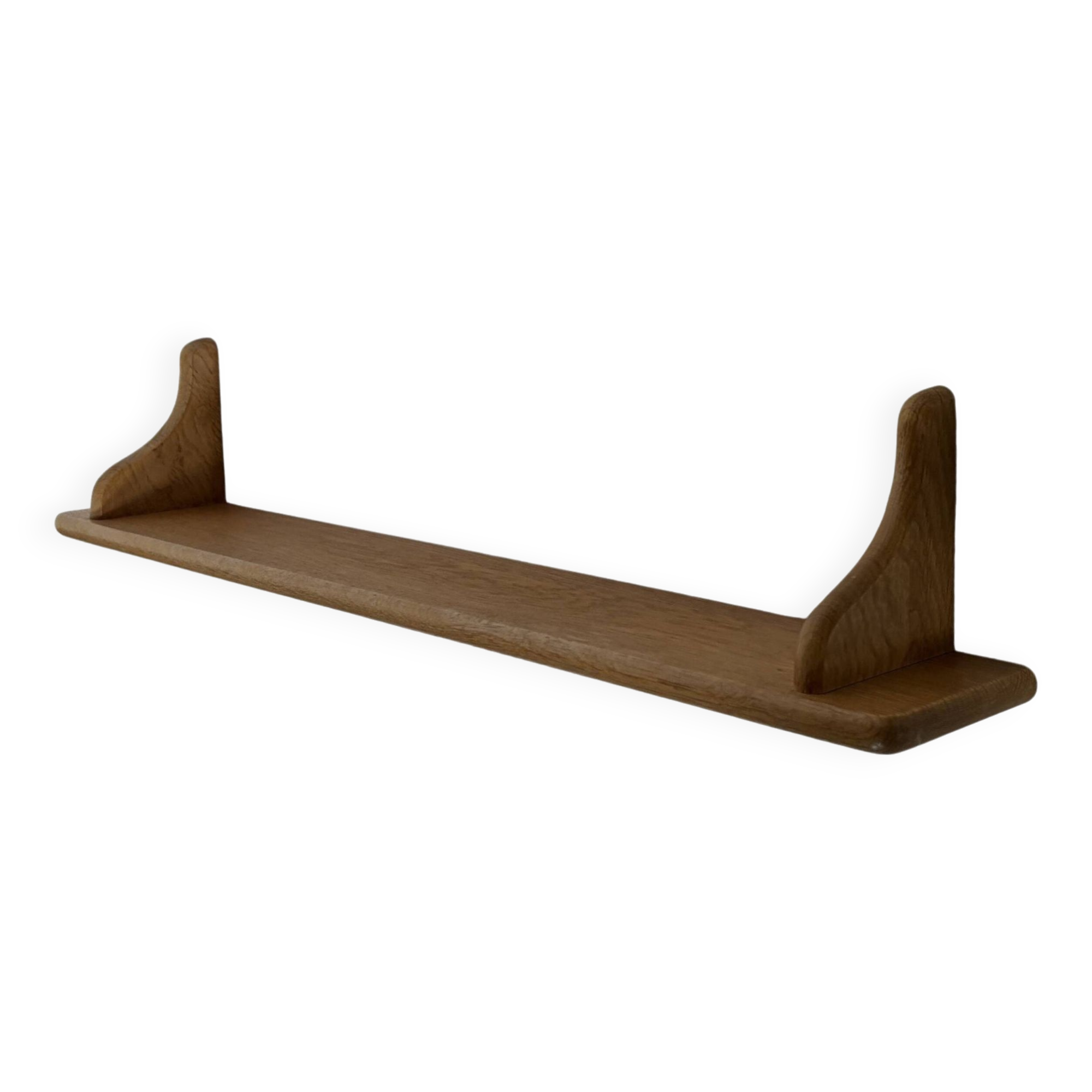 Vintage oak wall rack book shelf 1970s wood minimalist design