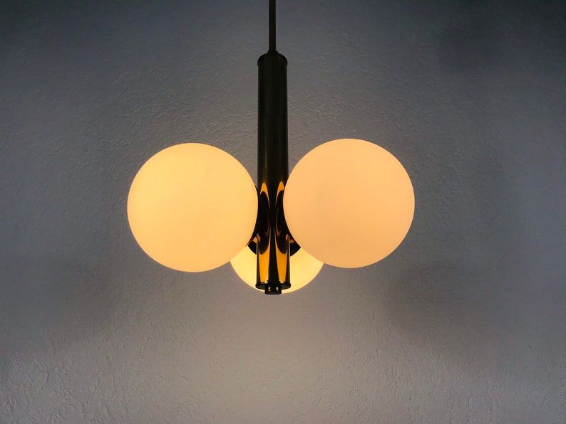 Brass pendant lamp by Kaiser, Germany, 60s