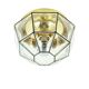 Mid-Century Glass & Brass Ceiling Light or Wall Lamp - Limburg, 1960s/1970s