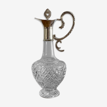 Glass and silver metal ewer
