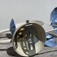Pair of blue metal floral wall lights